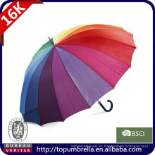 30 16 ribs happy rainbow paraguas de golf recto con estampado de logo